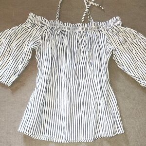 Striped Off-Shoulder Women's Top